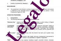 Director's Service Agreement  Legalo United Kingdom in Directors Service Agreement Template
