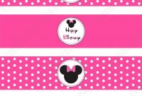 Diy Minnie Mouse Printable Birthday Party Water Bottle Labels Wraps intended for Minnie Mouse Water Bottle Labels Template