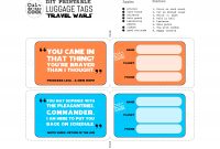 Diy Printable Luggage Tags 'travel Wars' pertaining to Luggage Label Template Free Download