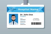 Doctor Id Card Template Medical Identity Badge Vector Image inside Id Card Template Ai