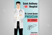 Doctors Id Card With Hospital Logo And Phisician Image Medical intended for Hospital Id Card Template