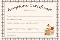 Doll Adoption Certificate Design Template In Psd Word for Blank Adoption Certificate Template