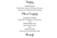 Download A Free Wedding Menu Template intended for Editable Menu Templates Free