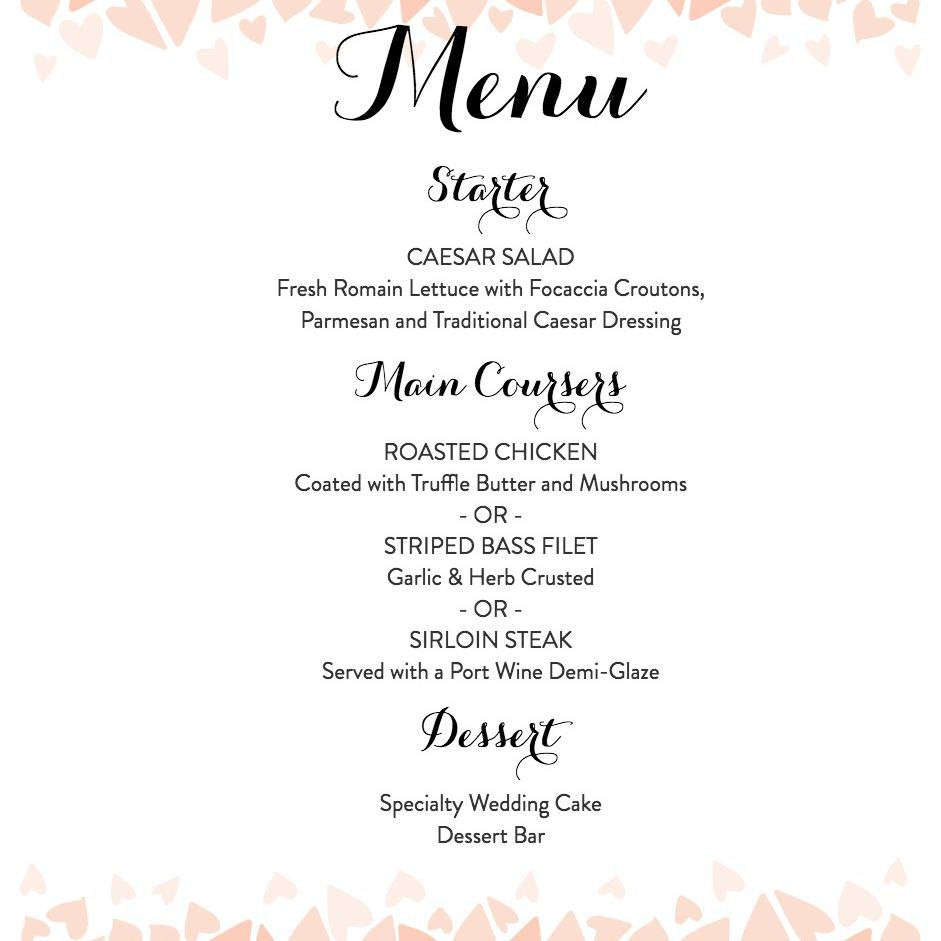 Download A Free Wedding Menu Template with regard to Wedding Menu Choice Template