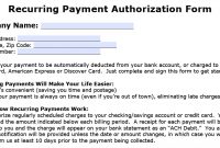 Download Recurring Payment Authorization Form Template  Credit Card regarding Credit Card Payment Form Template Pdf