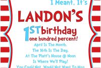 Dr Seuss Birthday Invitations  Free Printable Birthday throughout Dr Seuss Birthday Card Template