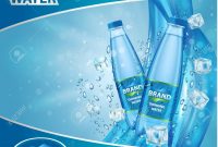 Drinking Water Advertisement Template Design Vector Realistic pertaining to Mineral Water Label Template