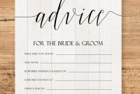Editable Advice Cards For The Bridetobe Custom Advice Card inside Marriage Advice Cards Templates
