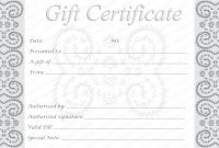 Editable And Printable Silver Swirls Gift Certificate Template throughout Black And White Gift Certificate Template Free