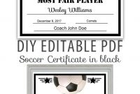 Editable Pdf Sports Team Soccer Certificate Diy Award Template In throughout Soccer Certificate Template Free