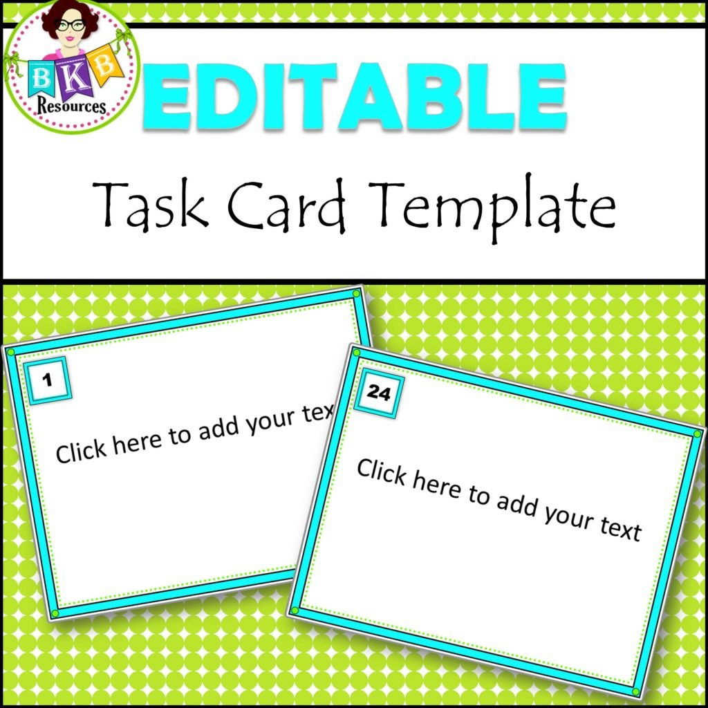 Editable Task Card Templates  Bkb Resources throughout Task Cards Template