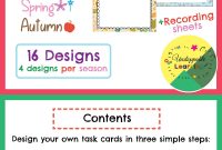 Editable Task Card Templates Seasonal Themed  My Products From Tpt pertaining to Task Cards Template