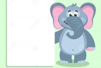 Elephant With White Board Template For Your Text Stock inside Blank Elephant Template