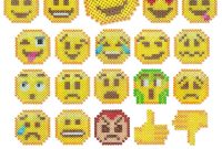 Emojis in Blank Perler Bead Template