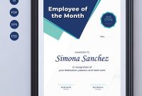 Employee Of The Month Certificate Template inside Employee Of The Month Certificate Template With Picture