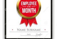 Employee Of The Month Certificate Template Stock Vector regarding Employee Of The Month Certificate Templates