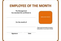Employee Of The Month Samples  Toha with regard to Employee Of The Month Certificate Template With Picture