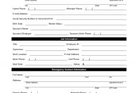 Employee Personal Information Form Template  Employee  Employment within Business Information Form Template