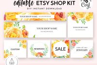 Etsy Shop Banner Set Etsy Shop Kit Etsy Shop Graphics Store  Etsy throughout Etsy Banner Template