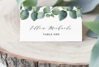 Eucalyptus Place Card Template Instant Download Printable  Etsy with Michaels Place Card Template