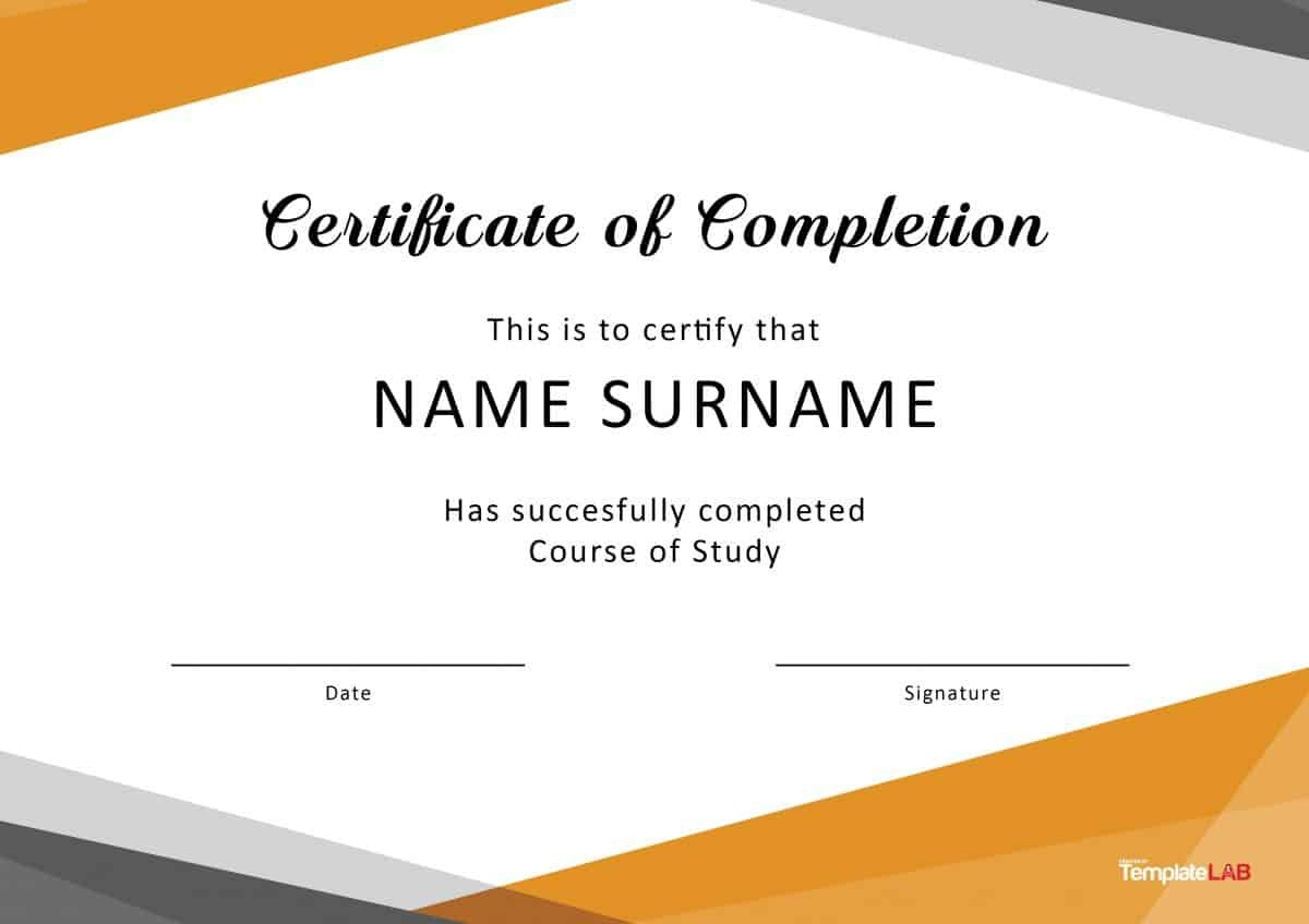 Fantastic Certificate Of Completion Templates Word Powerpoint intended for Free Training Completion Certificate Templates