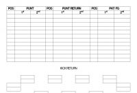 Fantasy Football Depth Chart Printable One Page And  Template with Blank Football Depth Chart Template
