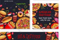 Fast Food Meal For Restaurant Banner Template Vector Image for Food Banner Template