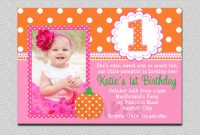 First Birthday Invitation Templates Invitations Girl For with First Birthday Invitation Card Template