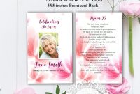 Floral Funeral Prayer Card Template Word Funeral Prayer  Etsy pertaining to Memorial Card Template Word