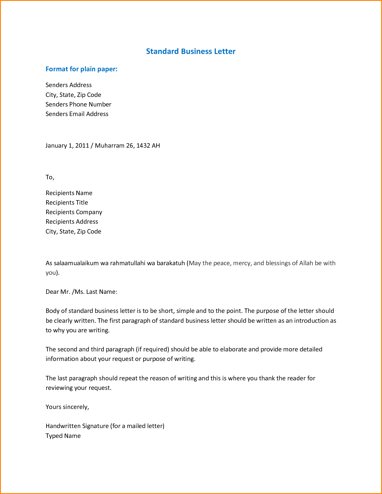 Formal Business Email Format Letter Spacing Guidelines Sample throughout Business Email Template Pdf