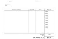 Free Blank Invoice Templates  Pdf  Eforms – Free Fillable Forms throughout Image Of Invoice Template