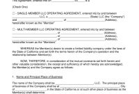 Free California Llc Operating Agreement Templates  Pdf  Word pertaining to Llc Annual Report Template