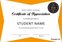 Free Certificate Of Appreciation Templates And Letters with regard to Student Of The Year Award Certificate Templates