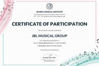 Free Choir Certificate Of Participation  Note  Certificate Of within Templates For Certificates Of Participation
