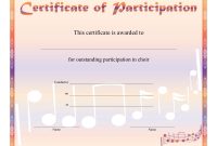Free Choir Certificate Of Participation Templates  Pdf  Free within Templates For Certificates Of Participation