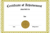 Free Customizable Certificate Of Achievement intended for Blank Certificate Of Achievement Template