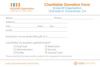 Free Donation Form Templates In Word Excel Pdf with Fundraising Pledge Card Template