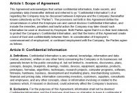 Free Employee Nondisclosure Agreement Nda  Pdf  Word Docx with Training Agreement Between Employer And Employee Template