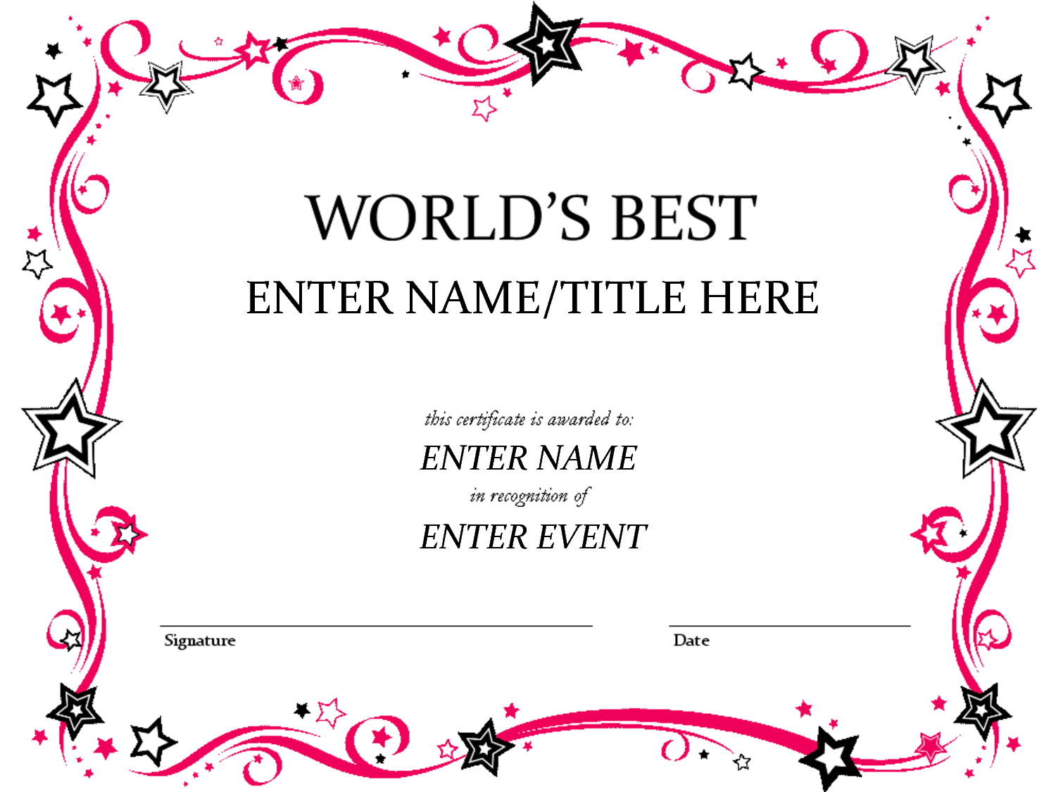 Free Funny Award Certificates Templates  Worlds Best Custom Award inside Free Funny Award Certificate Templates For Word