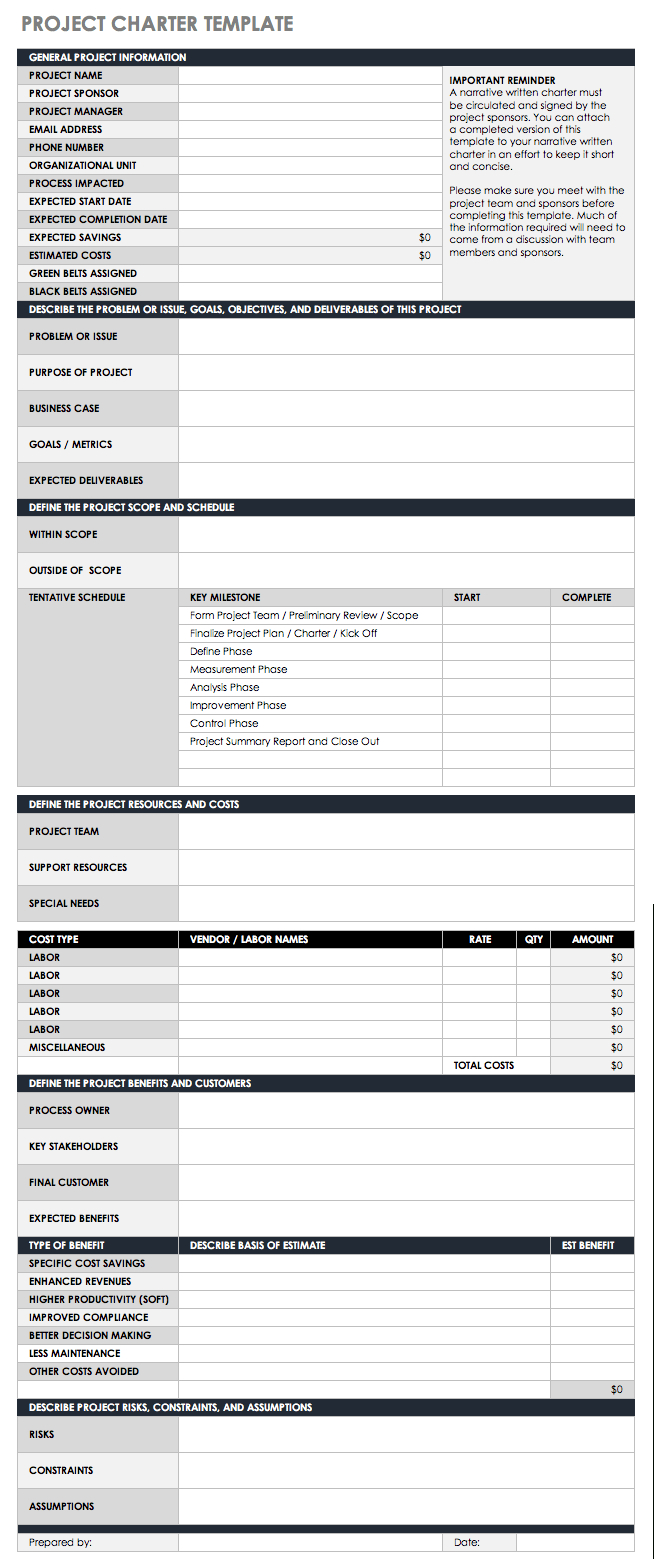 Free Lean Six Sigma Templates  Smartsheet with regard to Dmaic Report Template