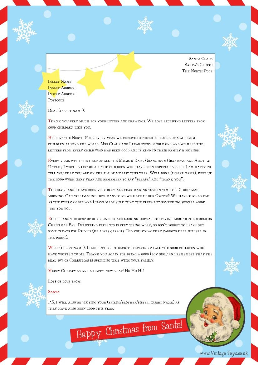 Free “Letter From Santa” Template For You To Download And Edit within Santa Letter Template Word
