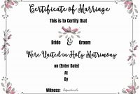 Free Marriage Certificate Template  Customize Online Then Print intended for Blank Marriage Certificate Template