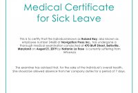 Free Medical Certificate For Sick Leave  Medical  Leave Template inside Australian Doctors Certificate Template