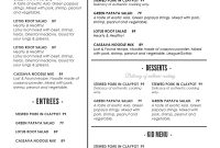 Free Menu Templates For Word Edit Able Food Template Top Ideas with Cocktail Menu Template Word Free