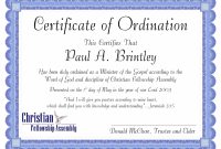 Free Minister Ordination Certificate Clean Best S Of Ordination inside Free Ordination Certificate Template