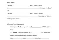 Free Motor Vehicle Dmv Bill Of Sale Form  Word  Pdf  Eforms for Car Bill Of Sale Word Template
