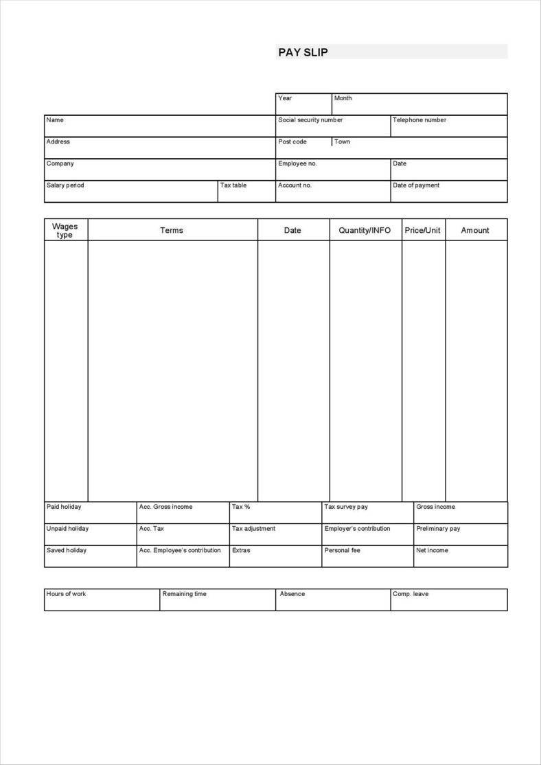 Free Pay Stub Templates  Free Pdf Doc Xls Format Download with Pay Stub Template Word Document