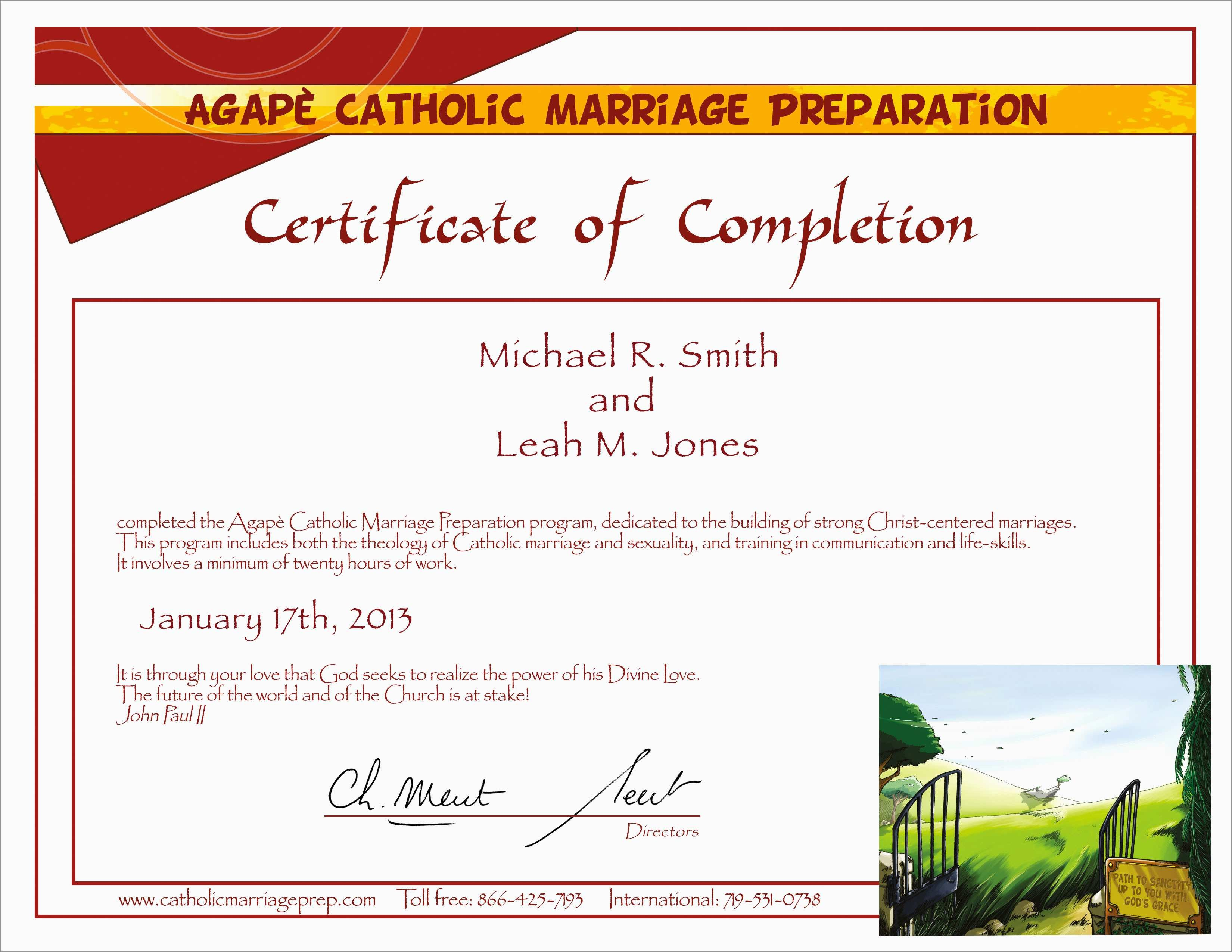 Free Premarital Counseling Certificate Of Completion Template regarding Premarital Counseling Certificate Of Completion Template