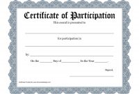 Free Printable Award Certificate Template  Bing Images   Art for Certificate Of Participation Template Doc