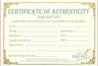 Free Printable Certificate Of Authenticity Templates Resume Acur with Certificate Of Authenticity Photography Template